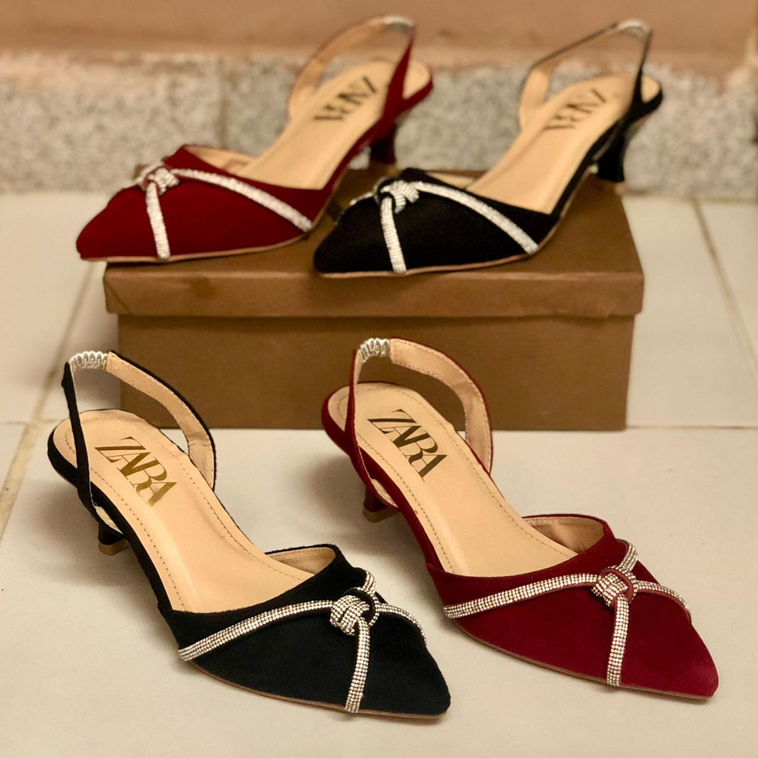 Zara Velvet Elegance Kitten Heels