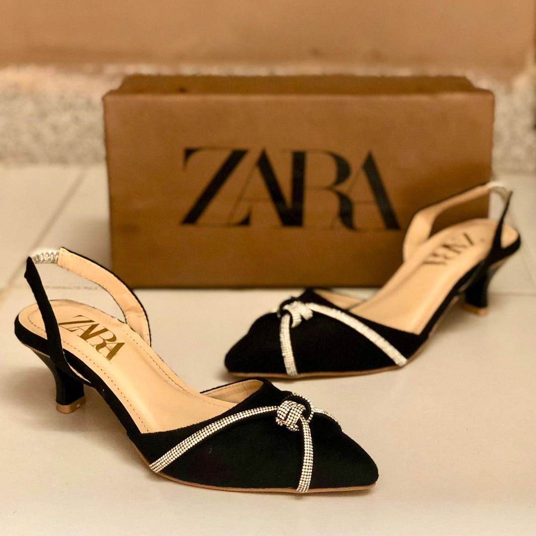 Zara Velvet Elegance Kitten Heels