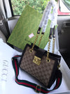 Gucci Canvas Signature Medium Padlock Shoulder Bag