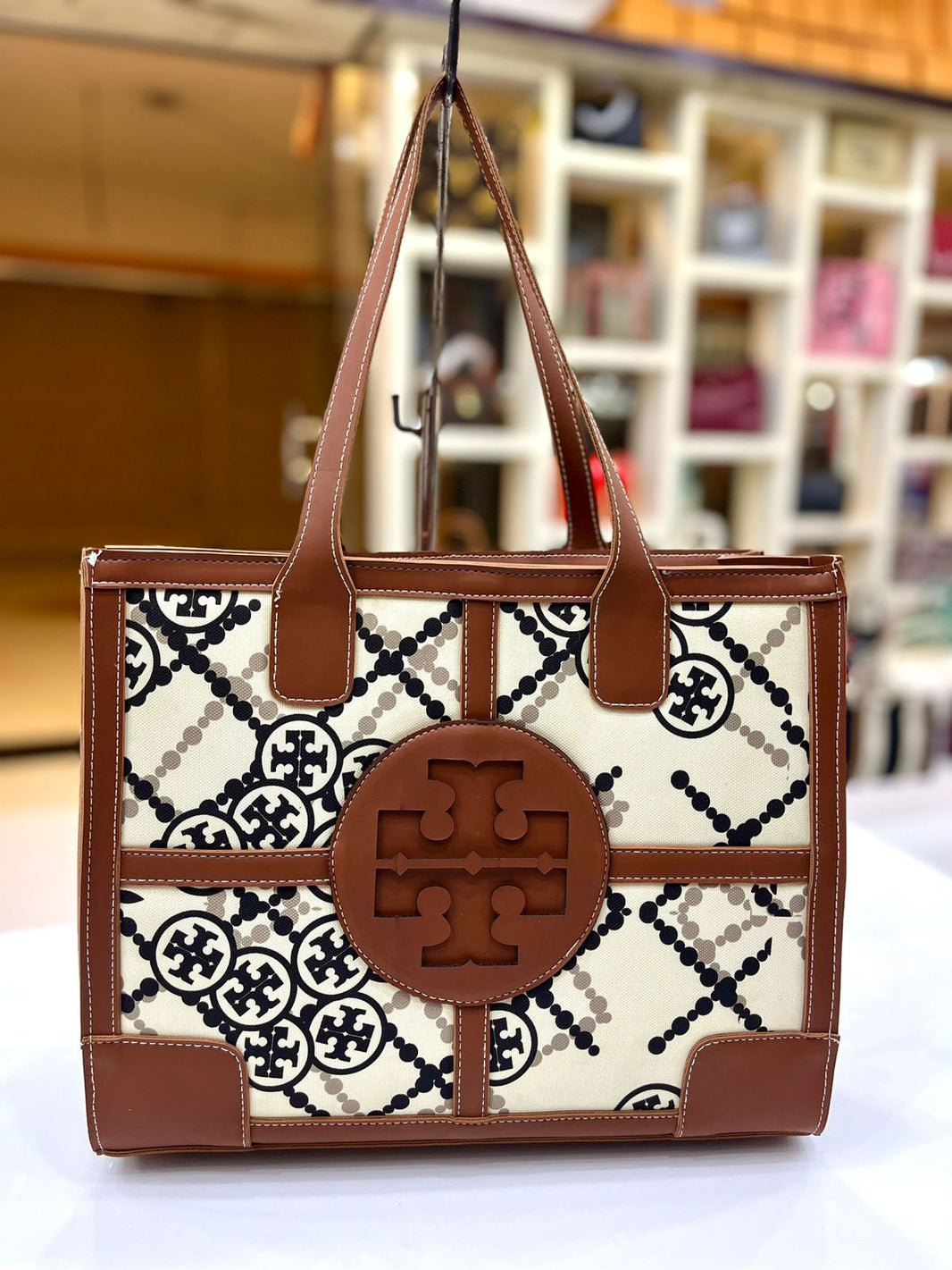 Designer Chevron Leather Tote