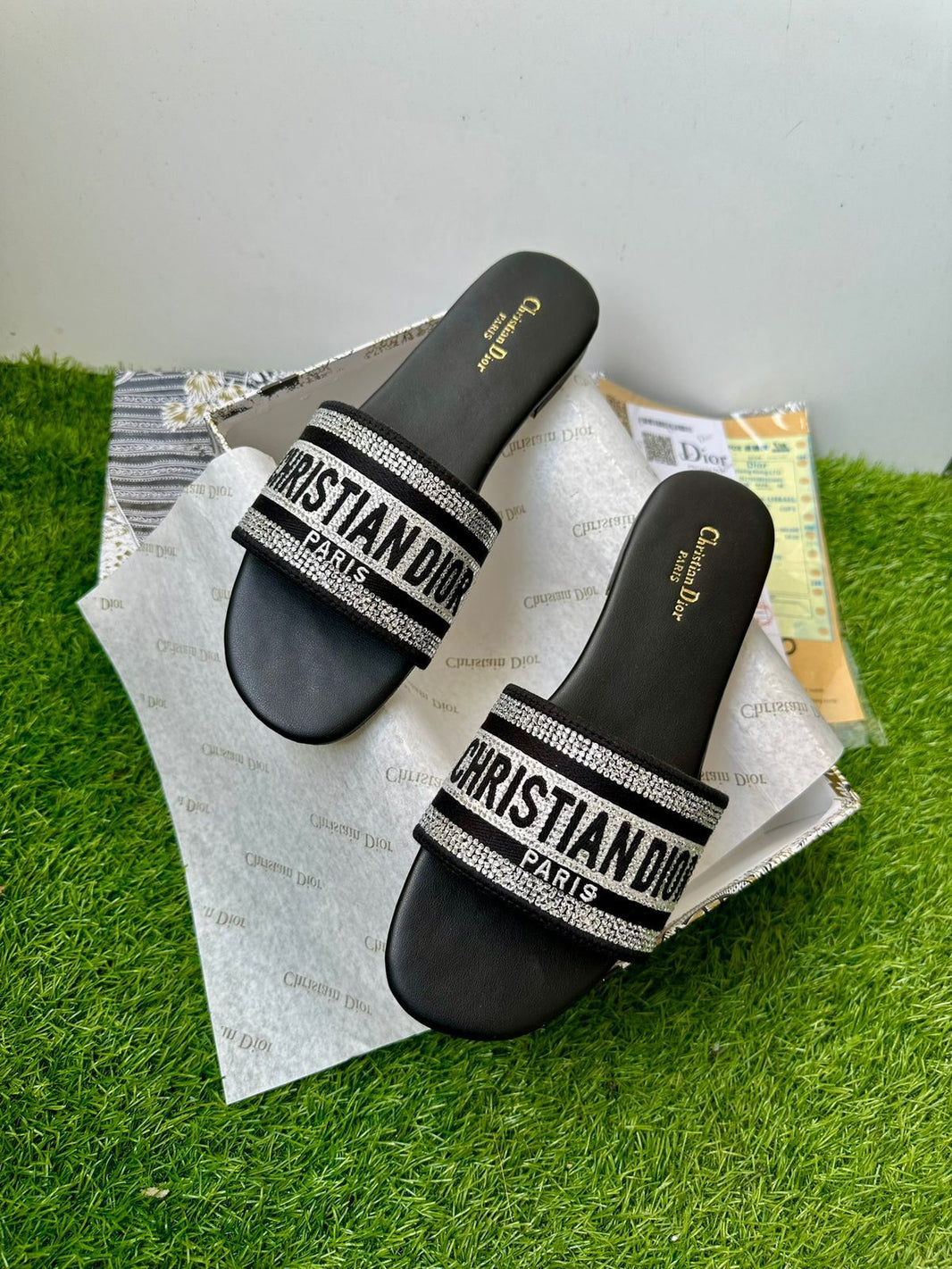 Dior Floral Embroidered House Shoes