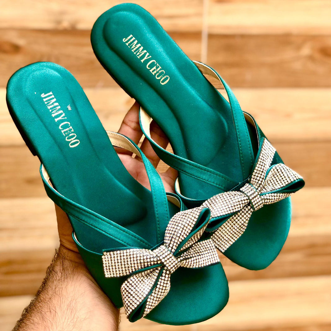 Jimmy Choo Bow Embellished Flats