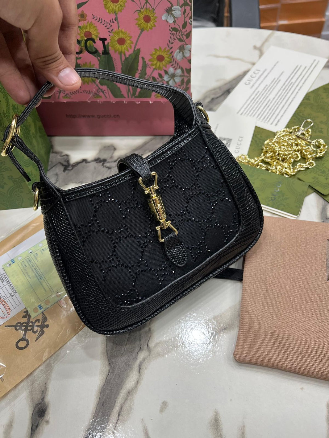 Gucci Jackie Crystal Mini Bag