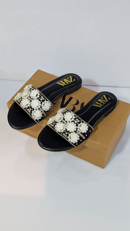 Zara Floral Embellished Sandals